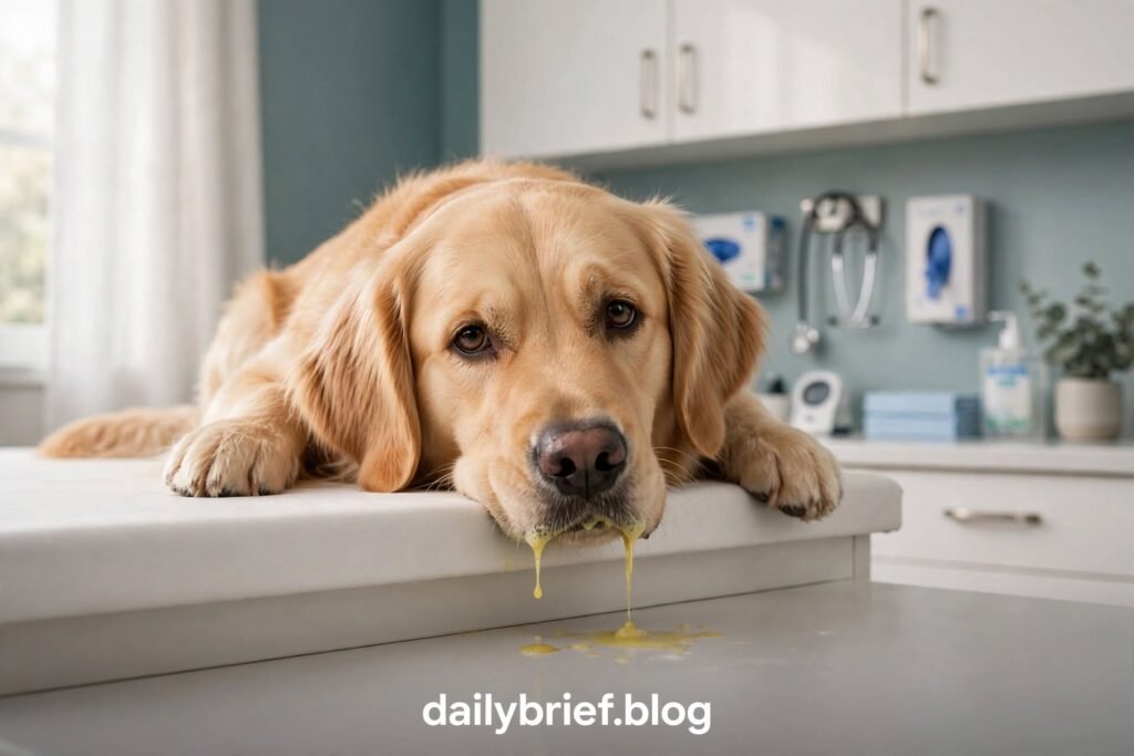 Dog Spewing Yellow