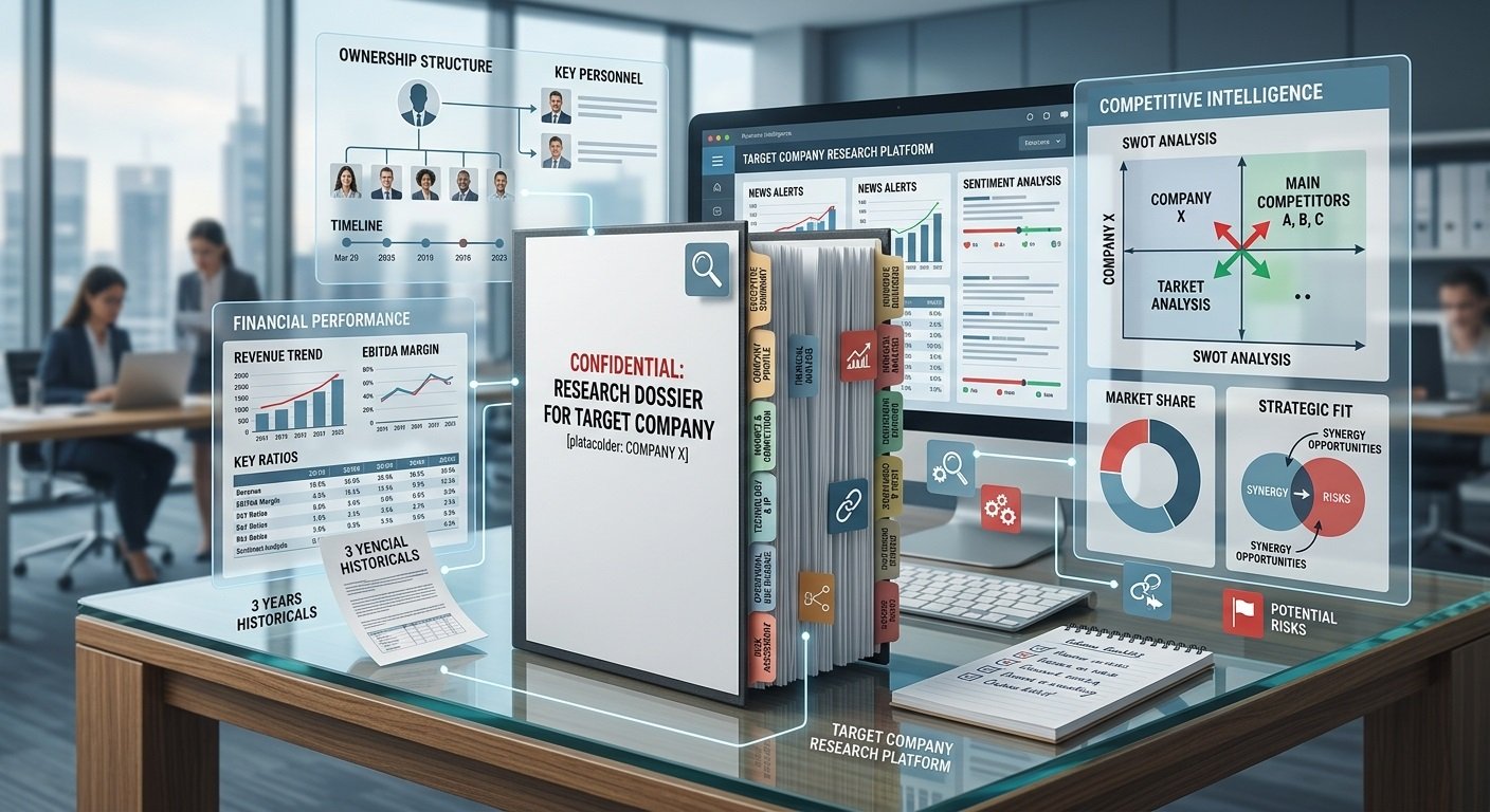 research dossier for target company