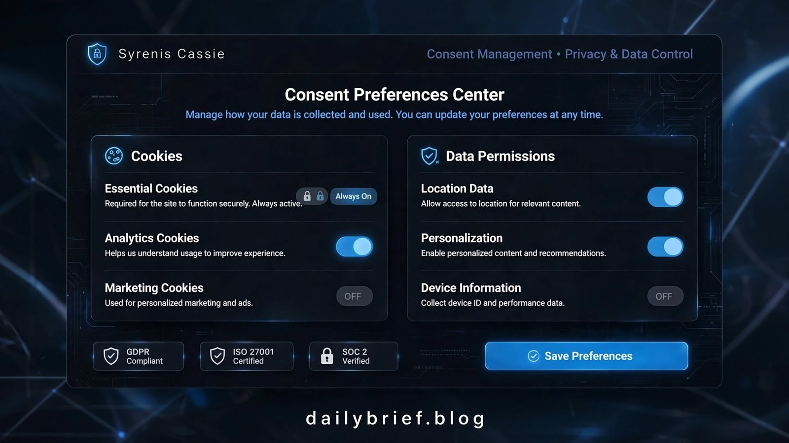 Syrenis Cassie Platform Enterprise Consent Management